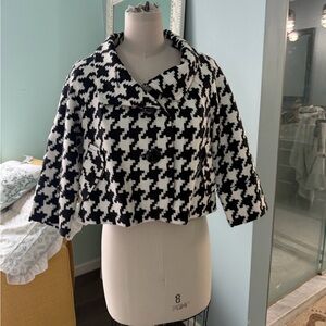 Black and White Houndstooth Women's Blazer